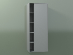 Armario de pared con 1 puerta derecha (8CUCDDD01, Silver Grey C35, L 48, P 36, H 120 cm)