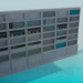 3D Modell Sideboard-Wand für Bücher in der Bibliothek - Vorschau