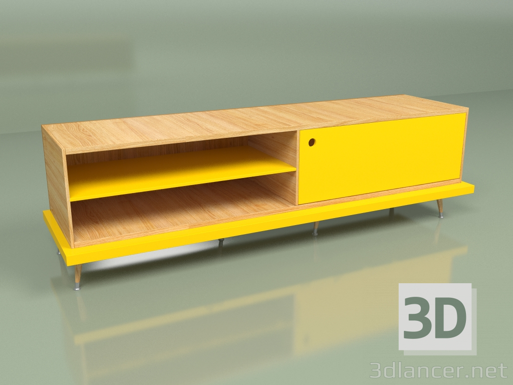 modèle 3D Meuble multimédia TIWI (jaune-moutarde) - preview