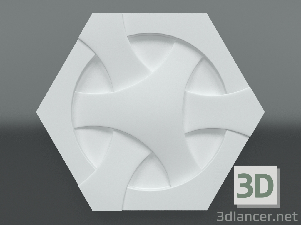 modèle 3D Panneau de plâtre 3d P-608 - preview