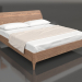 3D modeli Çift kişilik yatak 1600x2000 (Ceviz) - önizleme