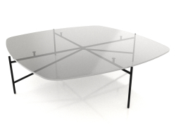 Table basse 120x120 avec plateau en verre