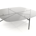 3D Modell Niedriger Tisch 120x120 mit Glasplatte - Vorschau