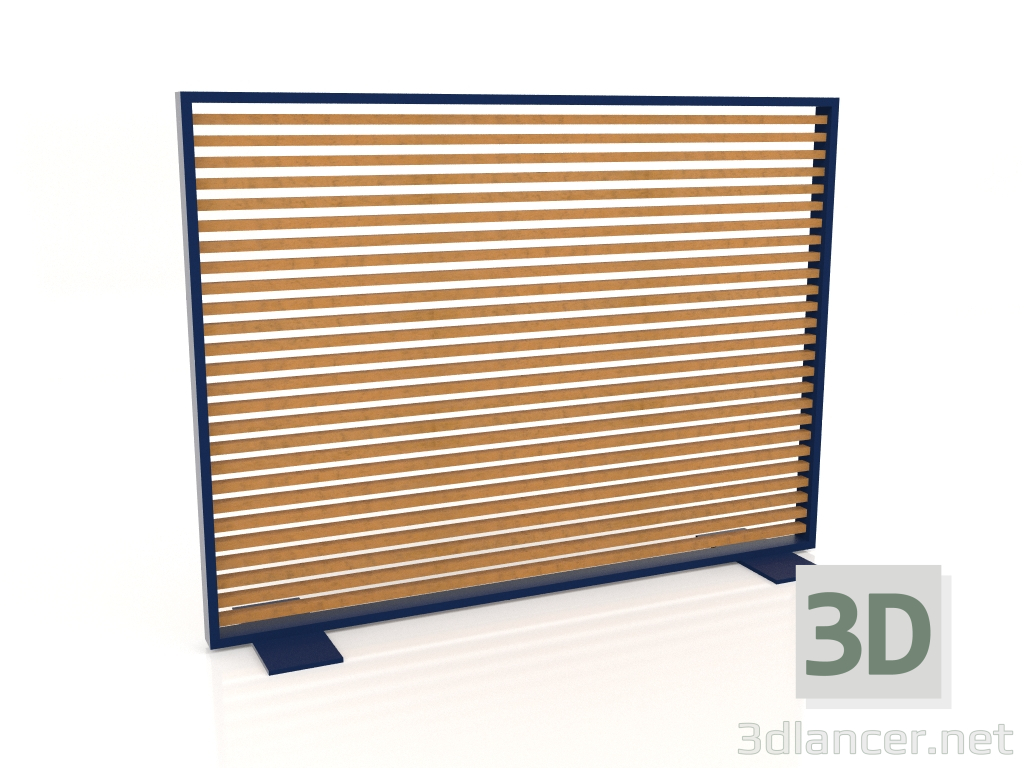 modello 3D Parete divisoria in legno artificiale e alluminio 150x110 (Roble Golden, Blu notte) - anteprima