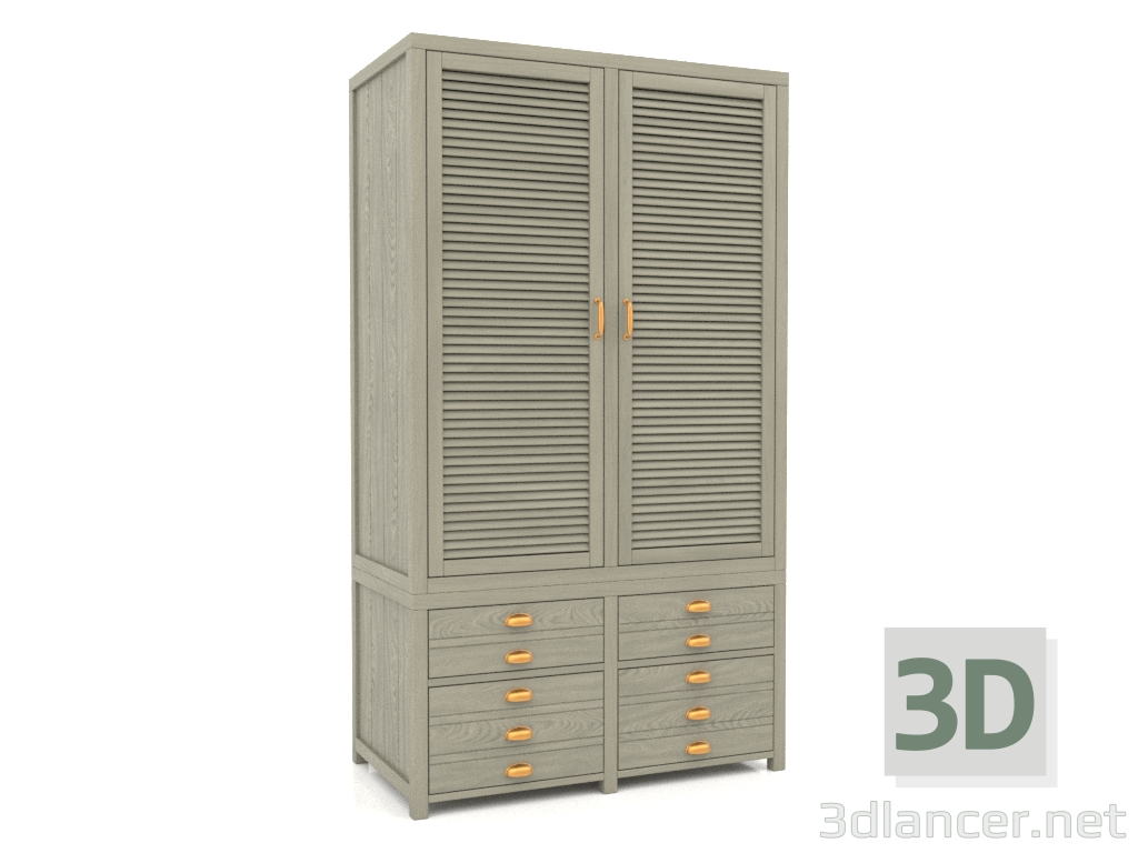 3D Modell Kleiderschrank (2 Abschnitte) - Vorschau