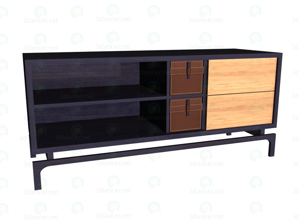 3d модель Тумба ТВ (ящики венге) – превью