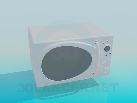 3d модель Белая микроволновая печь – превью