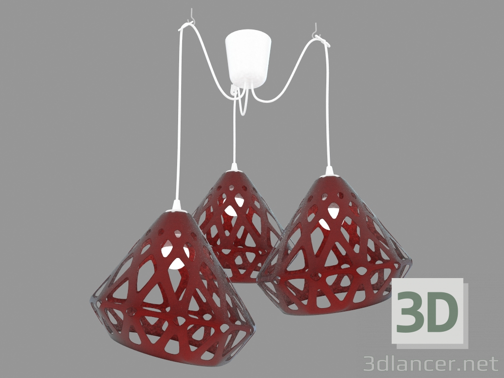 3d model Pendant lamp (Red drk) - preview