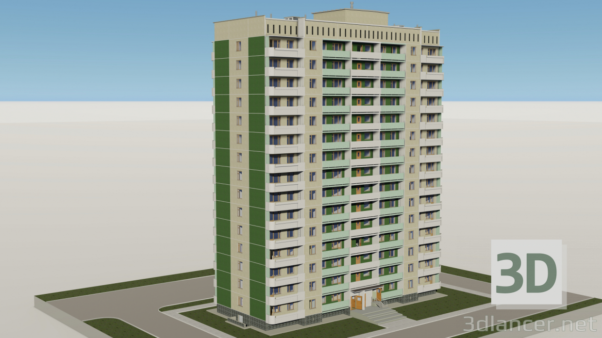 modello 3D di Casa di 16 piani serie 144 comprare - rendering