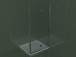 Mampara de ducha SN para platos de ducha empotrables de hasta 129 cm