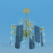 3d model Chandelier decorated with real Butterfly glass plates - preview