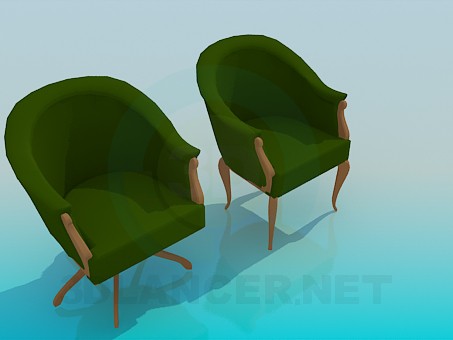 3D Modell Sessel und Stuhl-set - Vorschau