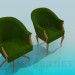 3 डी मॉडल कुर्सी और कुर्सी सेट - पूर्वावलोकन
