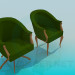 3d model Conjunto de sillón y silla - vista previa