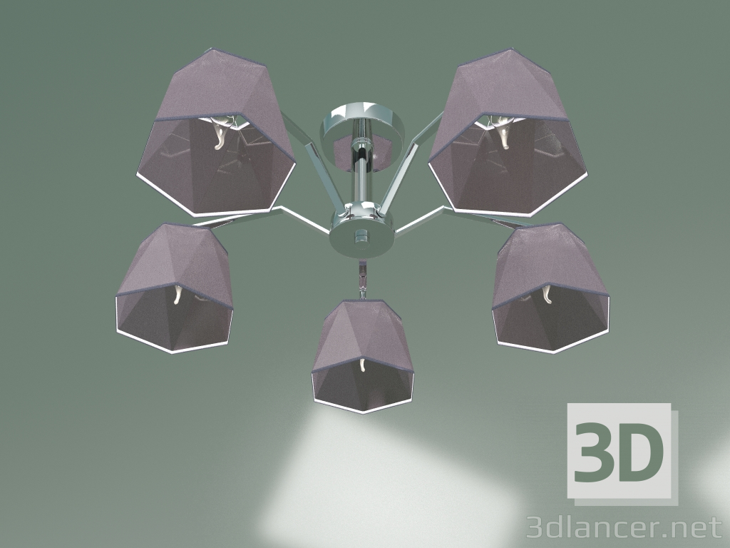 modello 3D Lampadario a soffitto 60076-5 (cromo) - anteprima