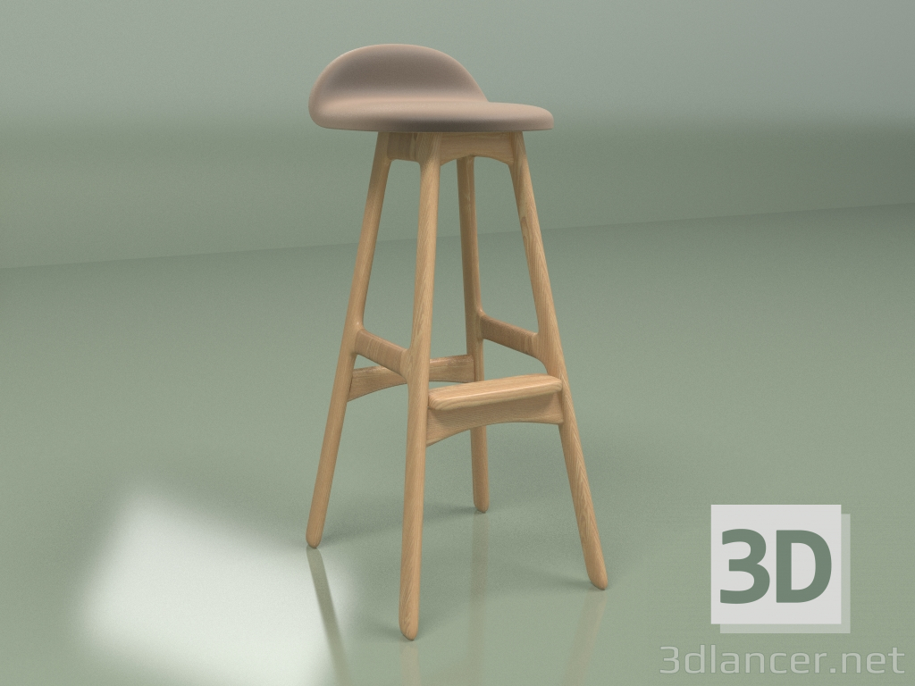 modello 3D Sgabello da bar Buch 3 (marrone) - anteprima