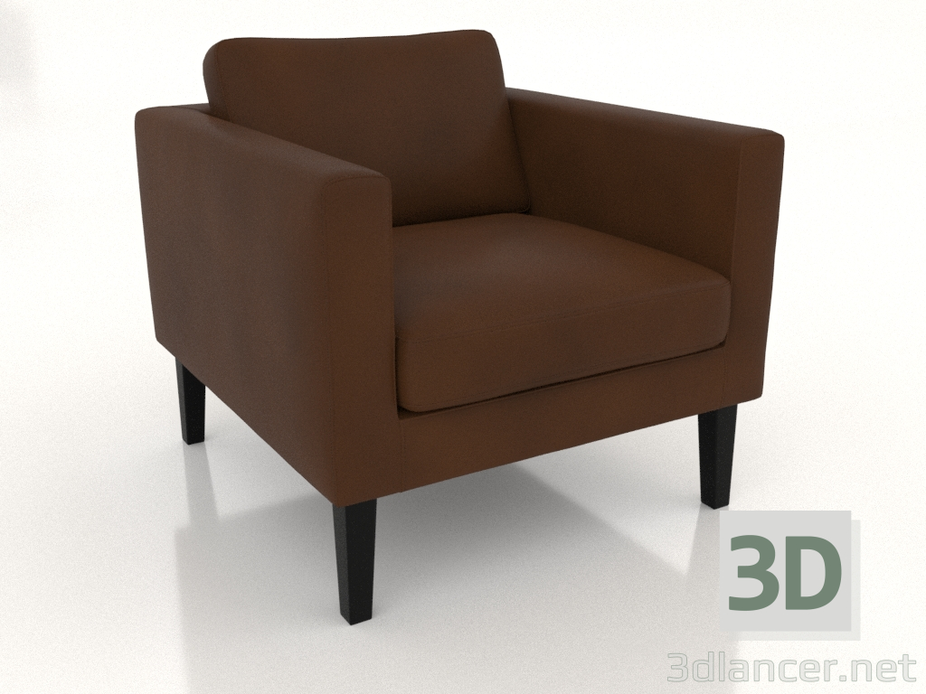 3D Modell Sessel (hohe Beine, Leder) - Vorschau