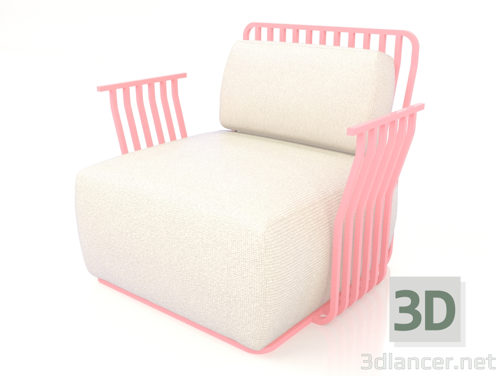modello 3D Poltrona lounge (rosa) - anteprima