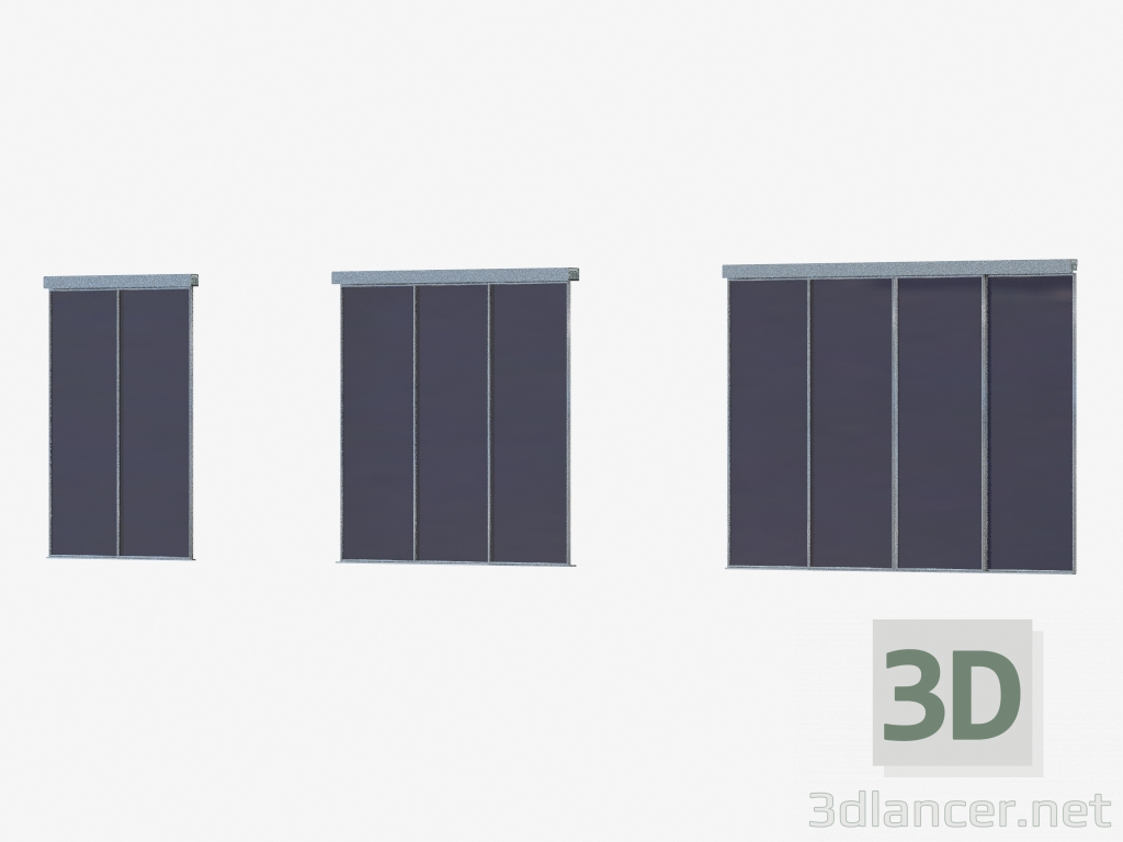 3d model Interroom partition A1 (silver black transp) - preview