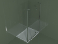 Mampara de ducha SM para cabina de ducha empotrada de más de 98 cm