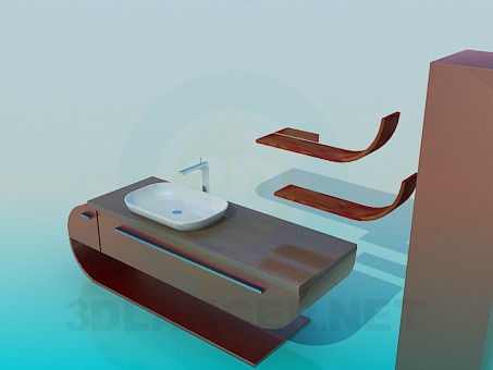 Modelo 3d Mobília do banheiro - preview