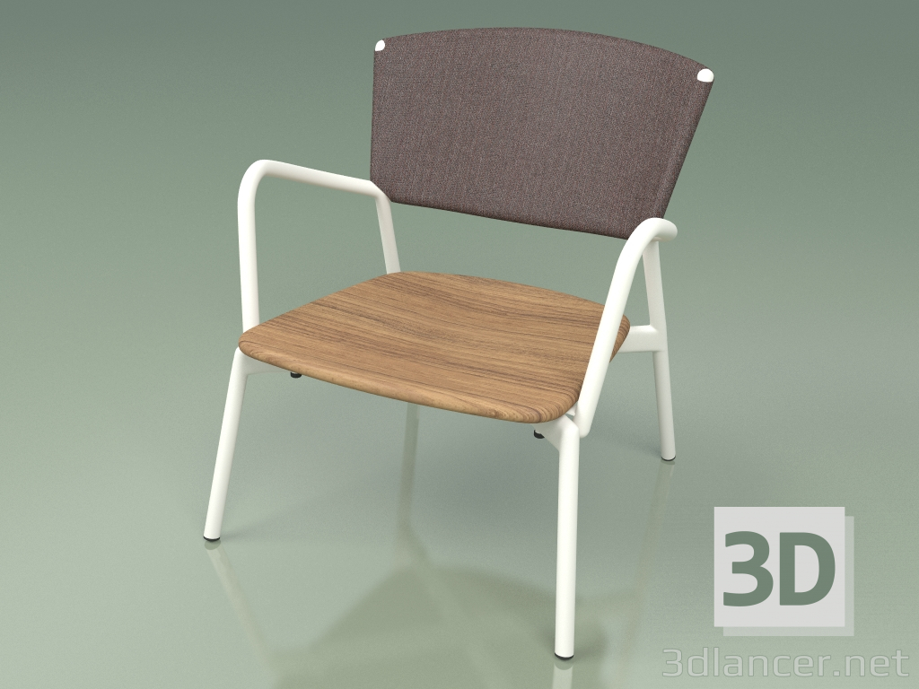 modèle 3D Chaise 027 (Métal Lait, Batyline Marron) - preview