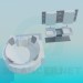 3d model Round Jacuzzi and double washbasin - preview
