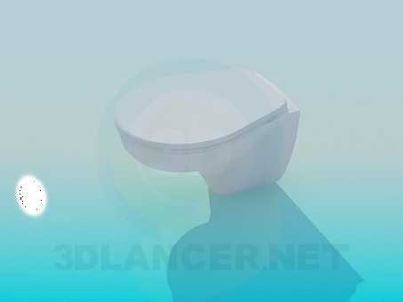 Modelo 3d Vaso sanitário com tampa - preview