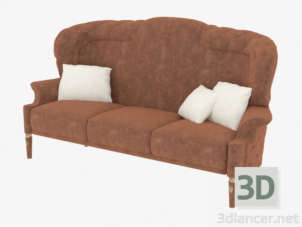 3D Modell Klassisches Dreibettzimmer Sofa Alice - Vorschau