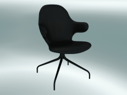 Döner Sandalye Yakalama (JH2, 58x58 N 90cm, Siyah toz boyalı çelik, Deri - Siyah İpek)