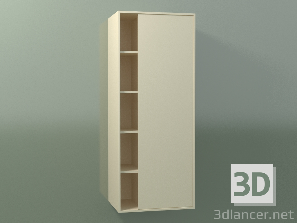 3D Modell Wandschrank mit 1 rechten Tür (8CUCDDD01, Knochen C39, L 48, P 36, H 120 cm) - Vorschau