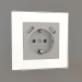 3d model Socket with grounding and 2 USB type A (silver) - preview