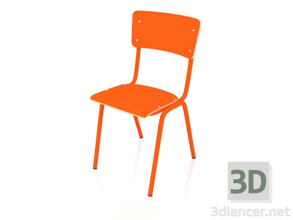 modello 3D Sedia Ritorno a Scuola HPL (Arancione) - anteprima