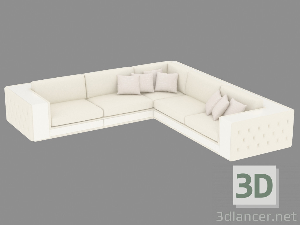 3D Modell Leder Sofa Ecke Ashton - Vorschau