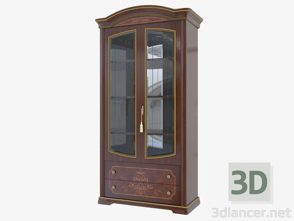 3d model Two-door show-window for books with boxes (1131х2165х516) - preview