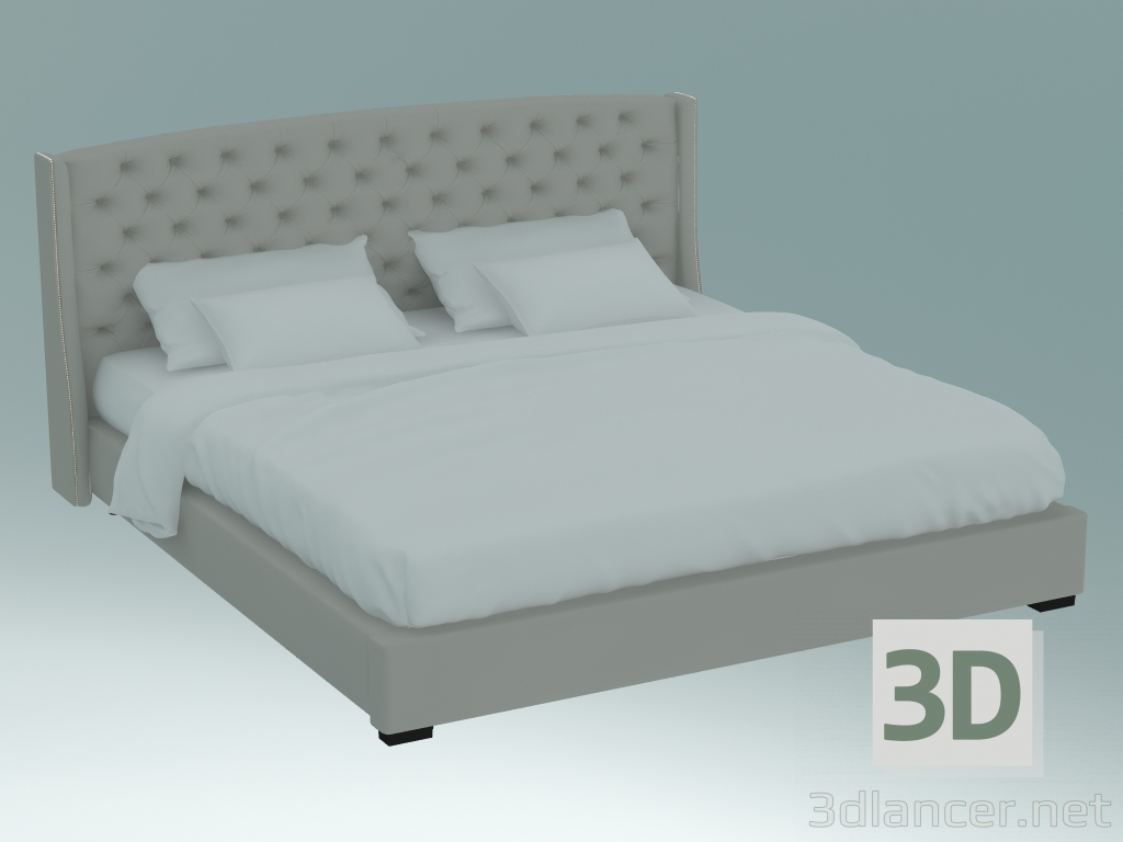 3d model Double bed Jarrow Wave Capitone - preview
