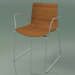3d model Chair 0378 (on rails with armrests, without upholstery, teak effect) - preview