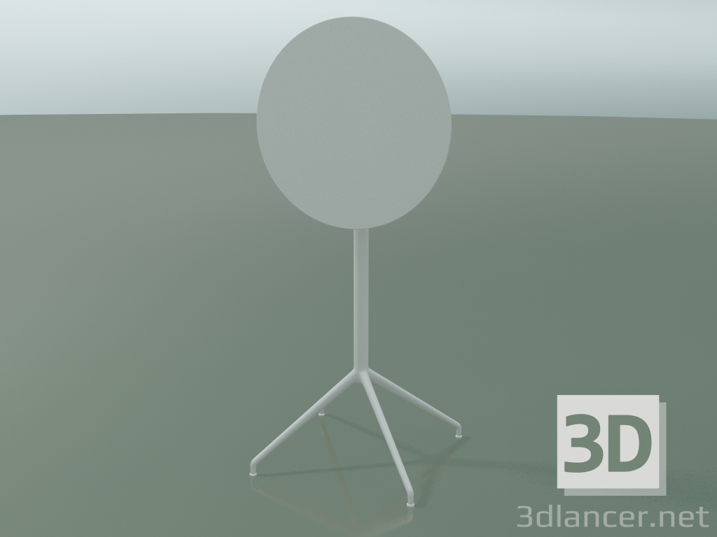 modèle 3D Table ronde 5750 (H 103,5 - Ø59 cm, pliée, Blanc, V12) - preview