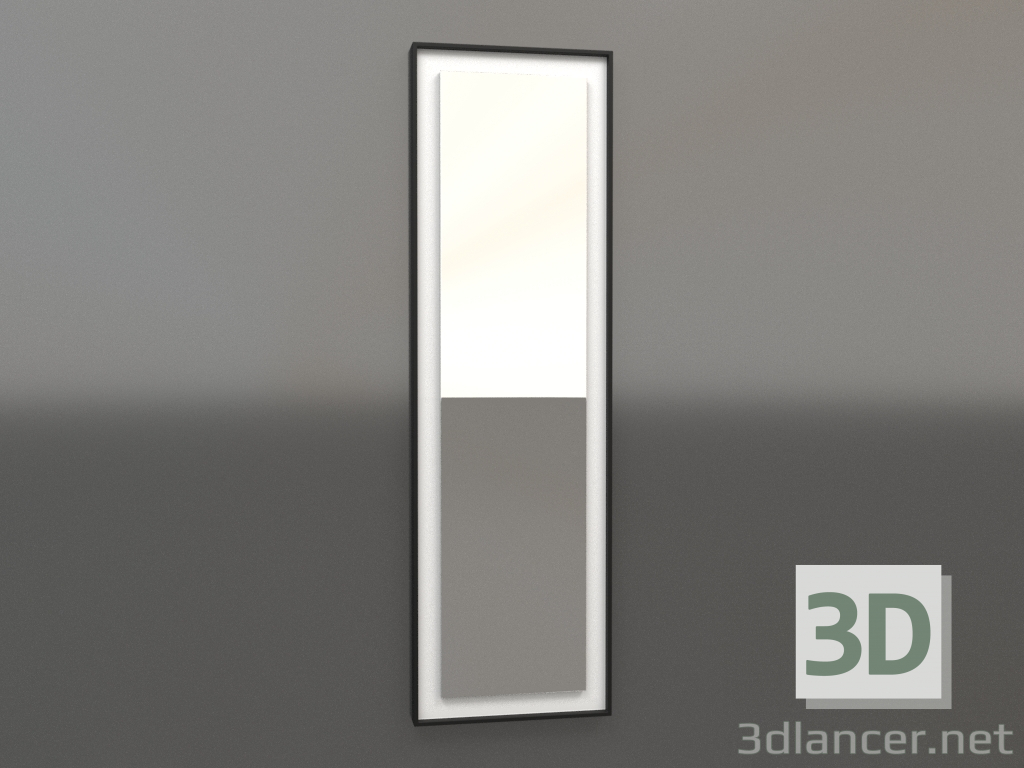 modèle 3D Miroir ZL 18 (450x1500, blanc, bois noir) - preview