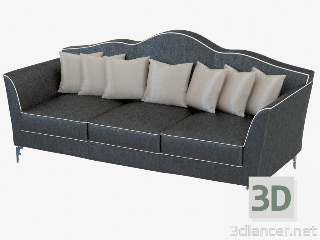 modèle 3D Canapé en cuir triple Avalon (221) - preview