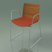 3D Modell Stuhl 0452 (auf einer Rutsche mit Armlehnen, mit Kissen auf dem Sitz, Teak-Effekt) - Vorschau