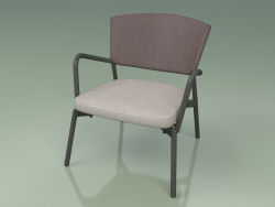 Armchair with soft seat 027 (Metal Smoke, Batyline Brown)