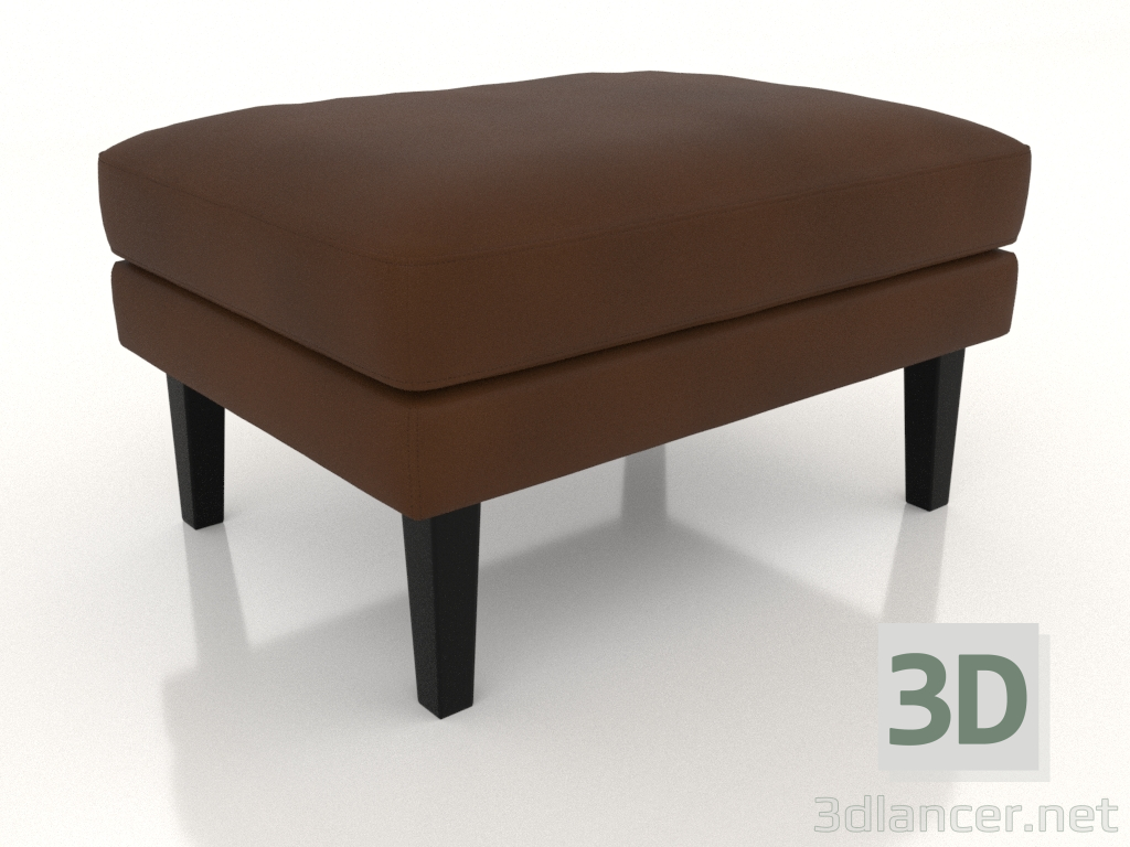 3d model Pouf (high legs, leather) - preview
