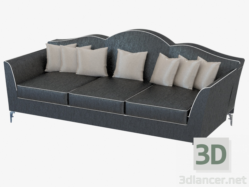 modèle 3D Canapé en cuir triple Avalon (250) - preview