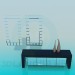 3d model Coffee table with vases - preview