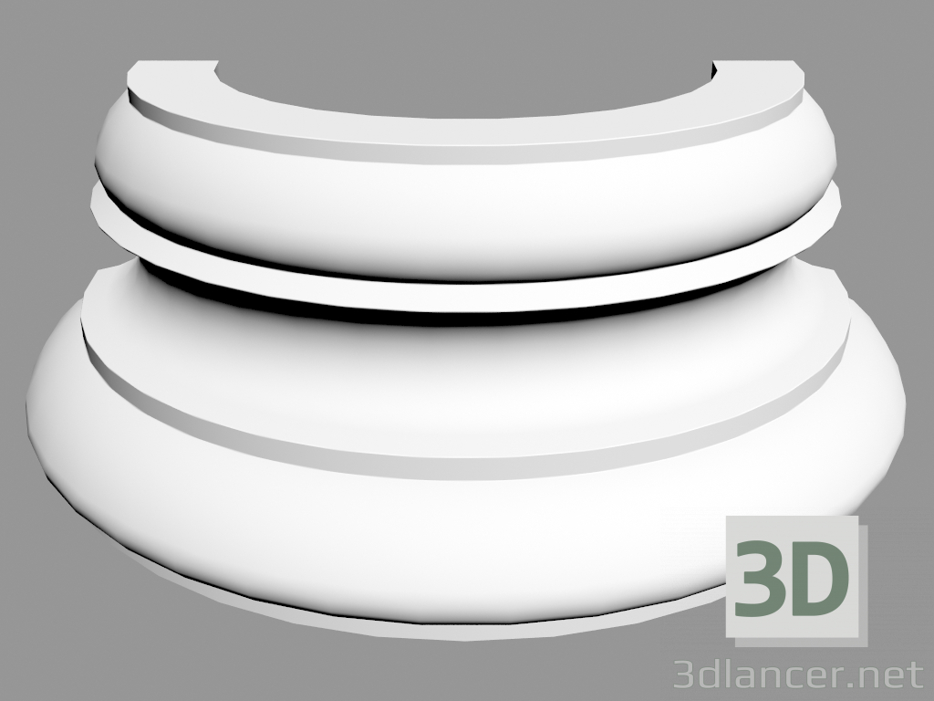 3d model Semicolumn (bottom) K1151 (32 x 16 x 12.5 - Ø 32 cm) - preview