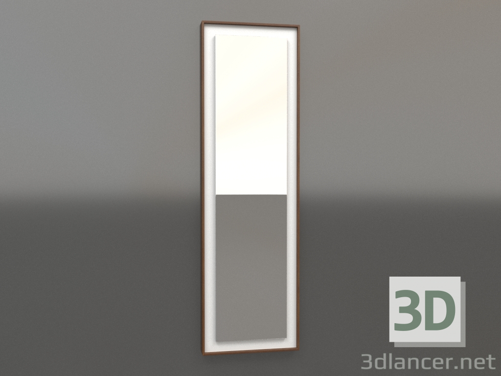 modello 3D Specchio ZL 18 (450x1500, bianco, legno marrone chiaro) - anteprima