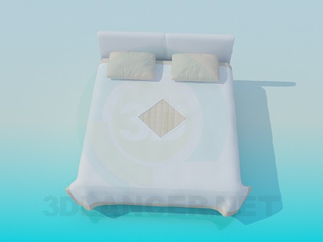 3d модель Ліжко з постіллю – превью