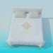 3d модель Кровать с постелью – превью