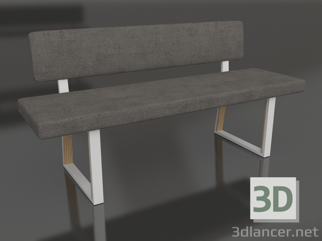 3d model Bench with back (light) - preview